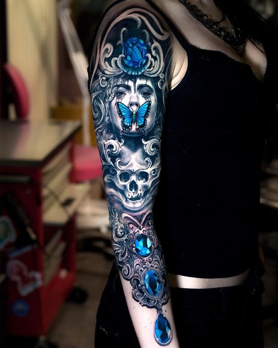 full sleeve tattoo women