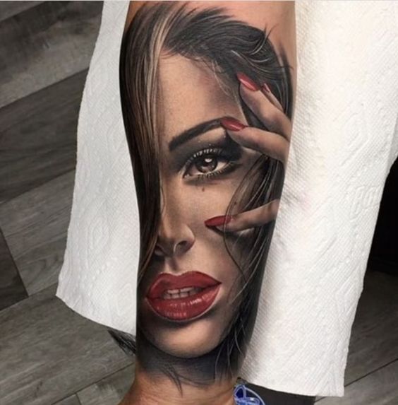 women face tattoo sleeve