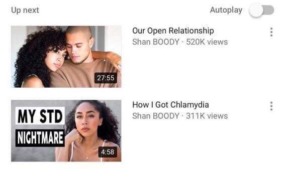 funny 2 videos on youtube, the first on how their open relationship happened and then her getting chlamydia