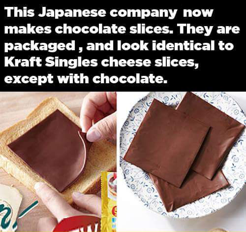 awesome invention by Japanese company that is slices of chocolate like Kraft singles