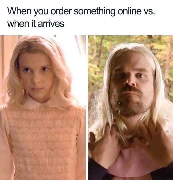 stranger things memes - When you order something online vs. when it arrives