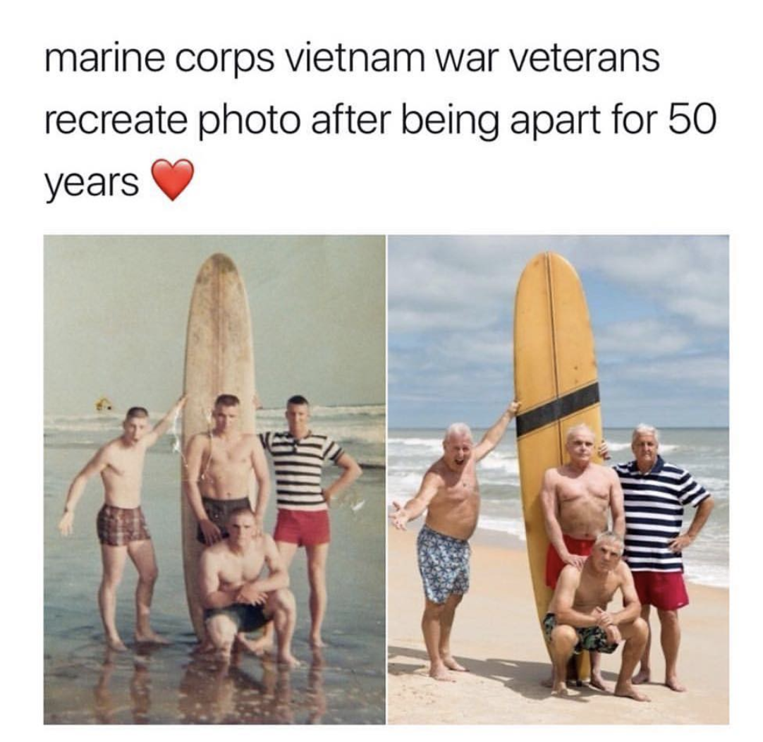 50 years later - marine corps vietnam war veterans recreate photo after being apart for 50 years