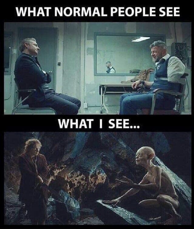 bilbo and gollum black panther - What Normal People See What I See..