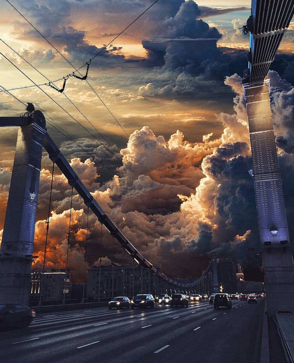apocalyptic sunset over moscow