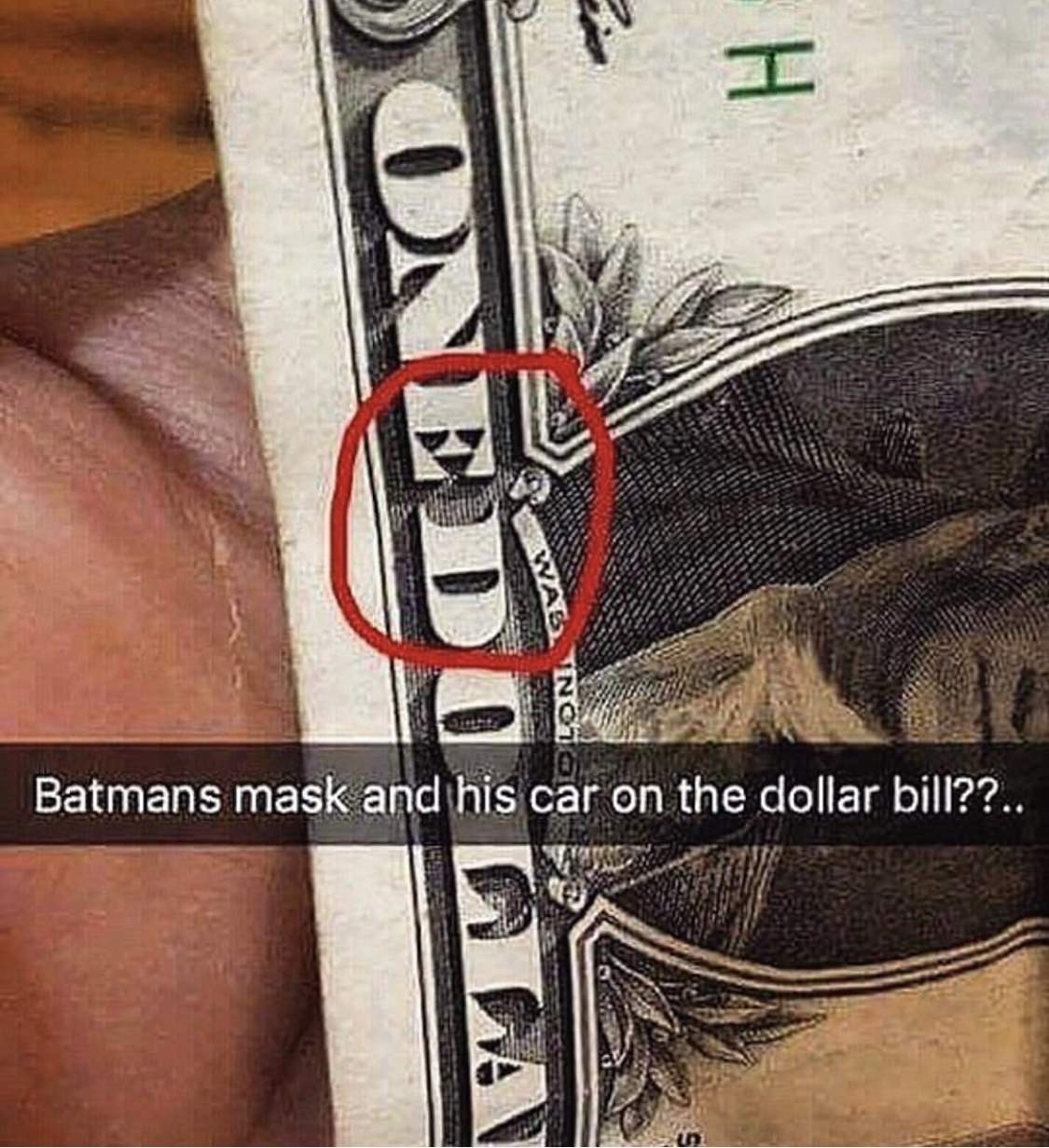 batman and car on dollar bill - H Sonedo Da Un Batmans mask and his car on the dollar bill??..