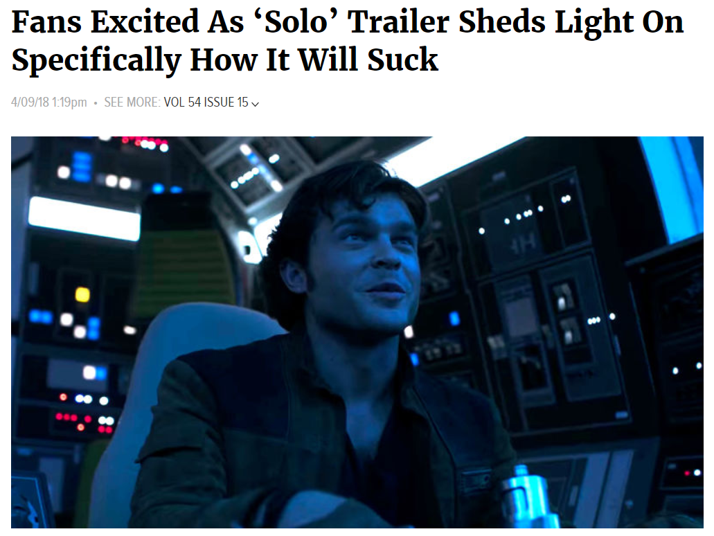 multimedia - Fans Excited As 'Solo' Trailer Sheds Light On Specifically How It Will Suck 40918 119pm . See More Vol 54 Issue 15