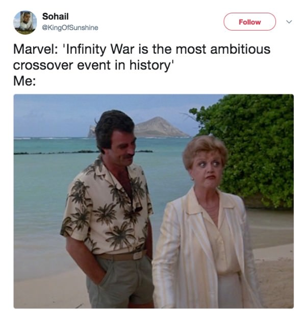 jessica fletcher and magnum pi - Sohail Marvel 'Infinity War is the most ambitious crossover event in history' Me
