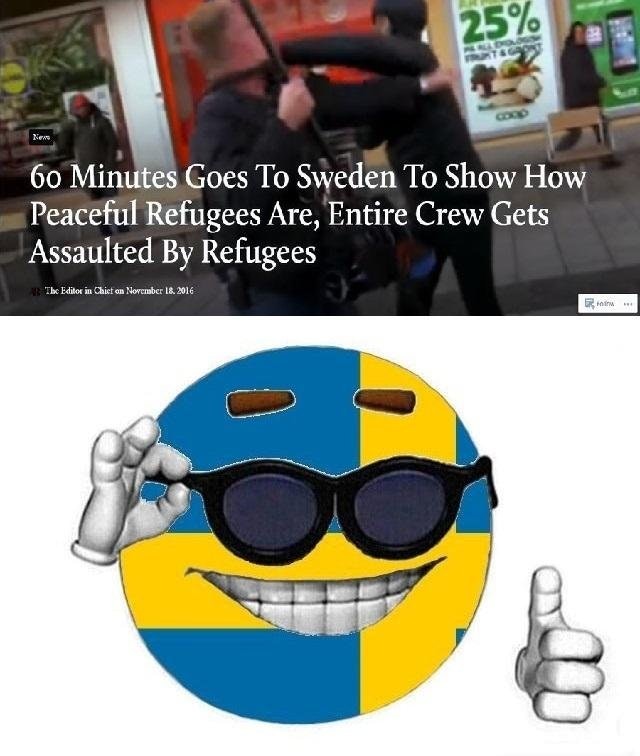 sweden rape immigrants meme - New 60 Minutes Goes To Sweden To Show How Peaceful Refugees Are, Entire Crew Gets Assaulted By Refugees Tk Editor in Caict on