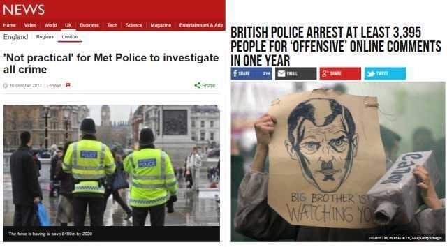 british police memes - News Home Video World England Regione Tech Science Mapa Entert Arte Bus London British Police Arrest At Least 3,395 People For Offensive Online In One Year 'Not practical for Met Police to investigate all crime 102 8 Thet Big Brothe
