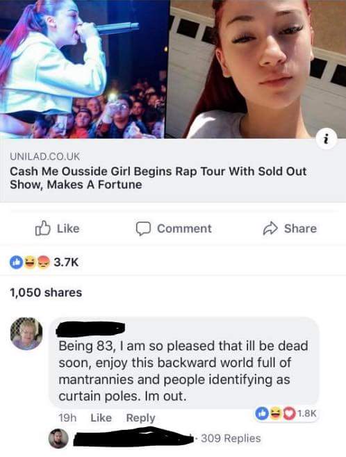 famous stupid people - Unilad.Co.Uk Cash Me Ousside Girl Begins Rap Tour With Sold Out Show, Makes A Fortune 0 Comment 0 1,050 Being 83, I am so pleased that ill be dead soon, enjoy this backward world full of mantrannies and people identifying as curtain
