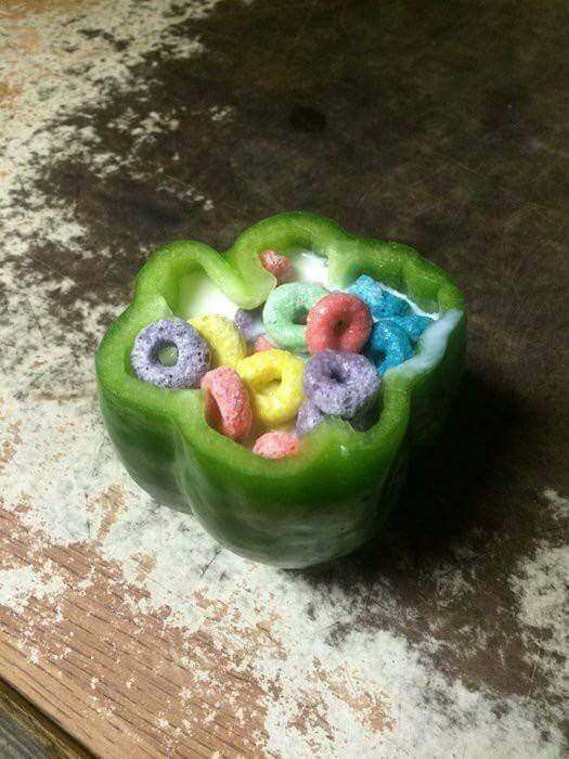 cereal in a bell pepper