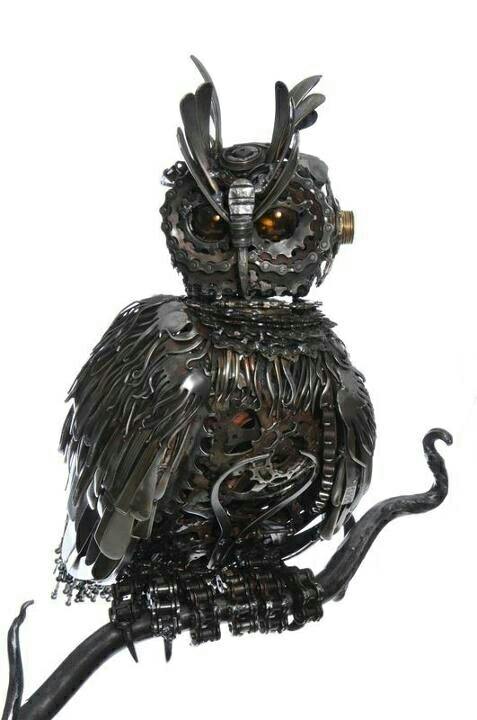 metal owl steampunk