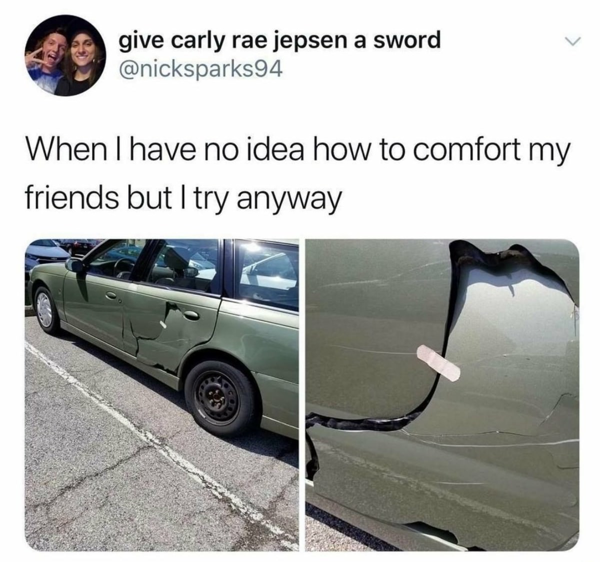 memes  - give carly rae jepsen a sword - give carly rae jepsen a sword When I have no idea how to comfort my friends but I try anyway