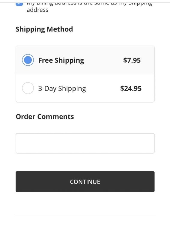 infuriating part of an online sale that asks about shipping and the free shipping costs money