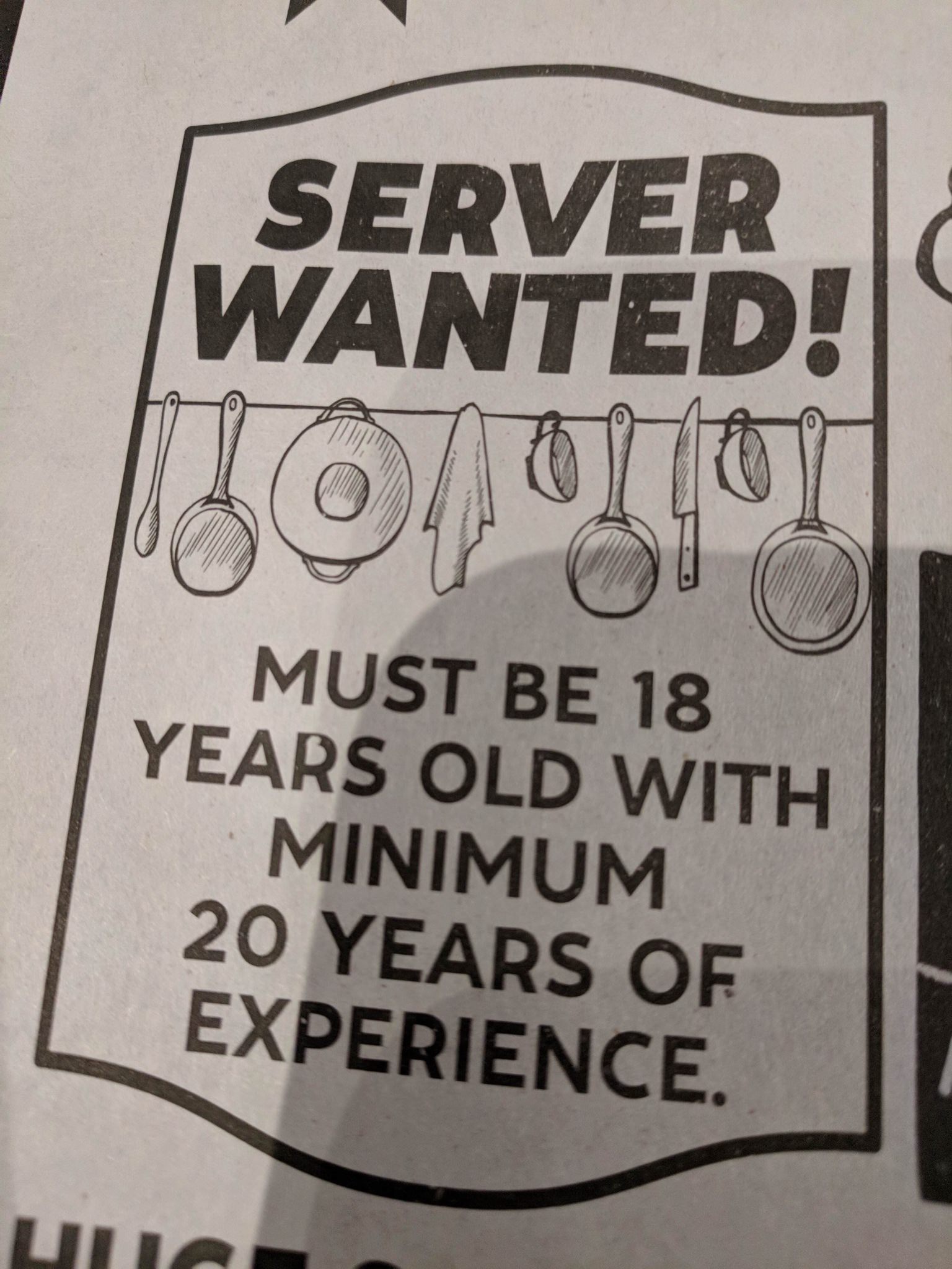 memes - server wanted - Server Wanted! Toto Must Be 18 Years Old With Minimum 20 Years Of Experience.