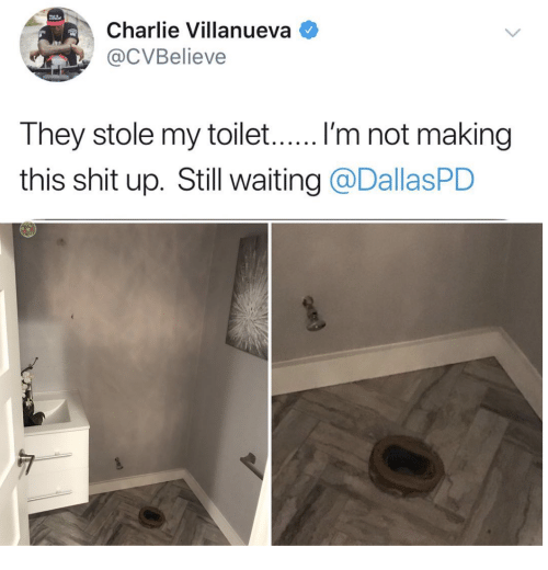 they stole my toilet - Charlie Villanueva They stole my toilet...... I'm not making this shit up. Still waiting