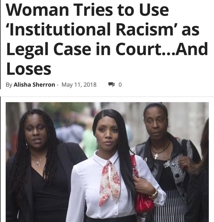 photo caption - Woman Tries to Use 'Institutional Racism' as Legal Case in Court...And Loses By Alisha Sherron 0
