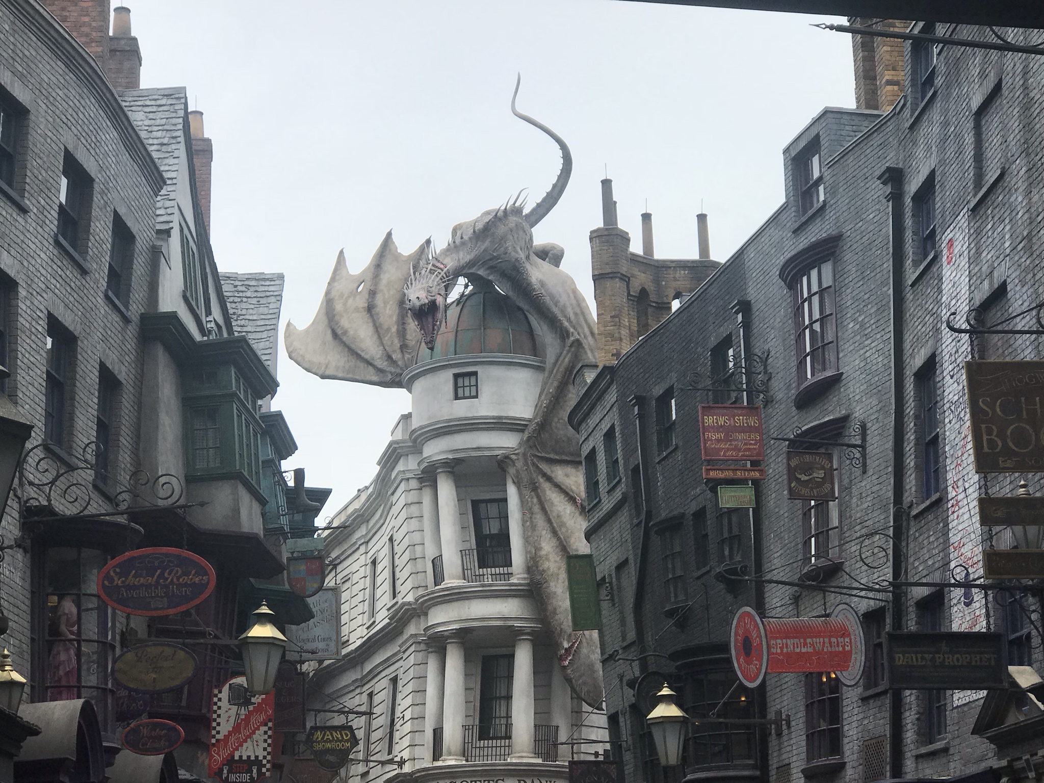 dragon sculpture atop a building