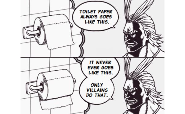 Meme about how toilet paper should go on the roller