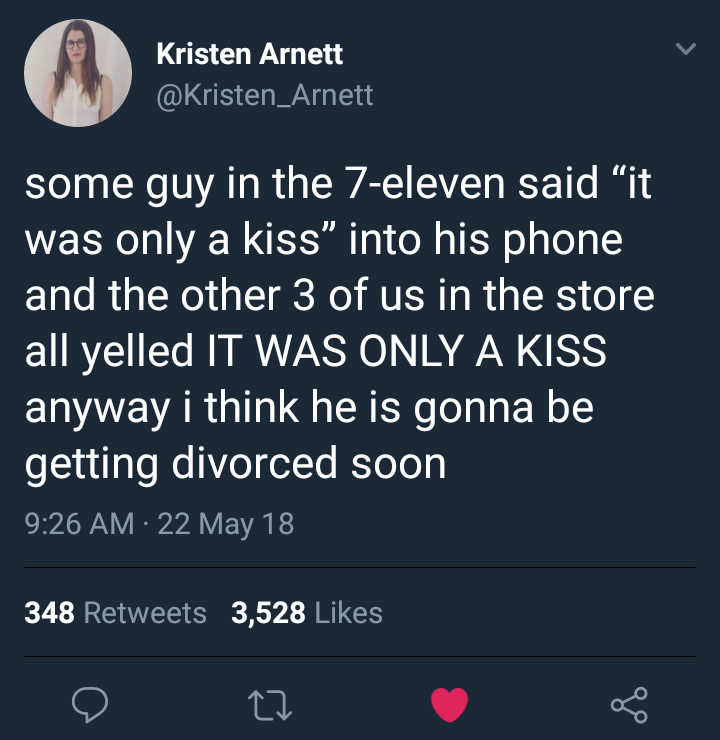 shithole countries el salvador - Kristen Arnett some guy in the 7eleven said it was only a kiss into his phone and the other 3 of us in the store all yelled It Was Only A Kiss anyway i think he is gonna be getting divorced soon 22 May 18 348 3,528 0 22 .