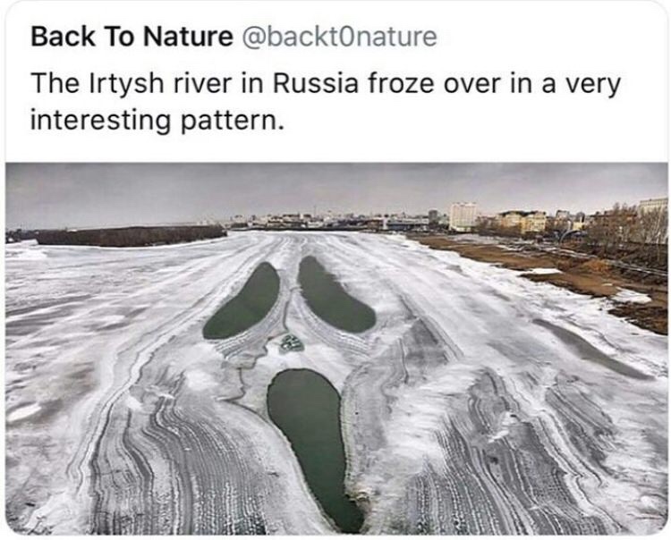 irtysh river in russia froze - Back To Nature The Irtysh river in Russia froze over in a very interesting pattern.
