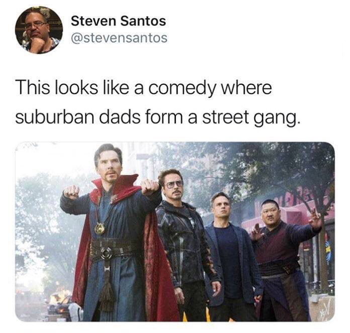 dad memes - Steven Santos This looks a comedy where suburban dads form a street gang.