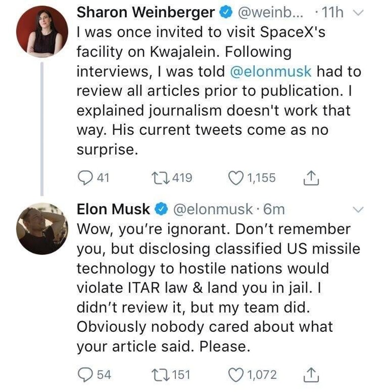michael b jordan twitter post - Sharon Weinberger ... .11h v I was once invited to visit SpaceX's facility on Kwajalein. ing interviews, I was told had to review all articles prior to publication. I explained journalism doesn't work that way. His current 