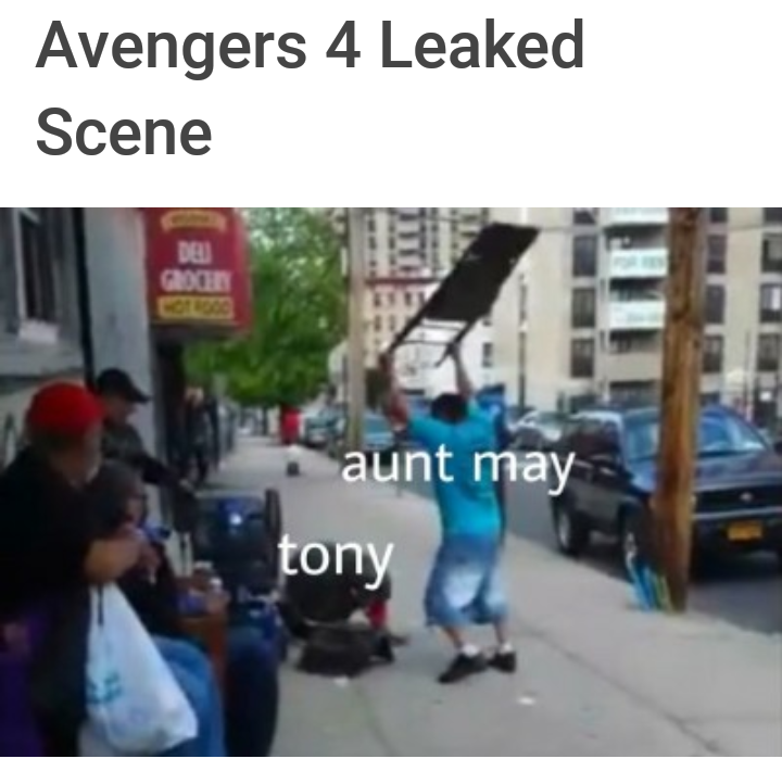 rip tony stark meme - Avengers 4 Leaked Scene aunt may tony