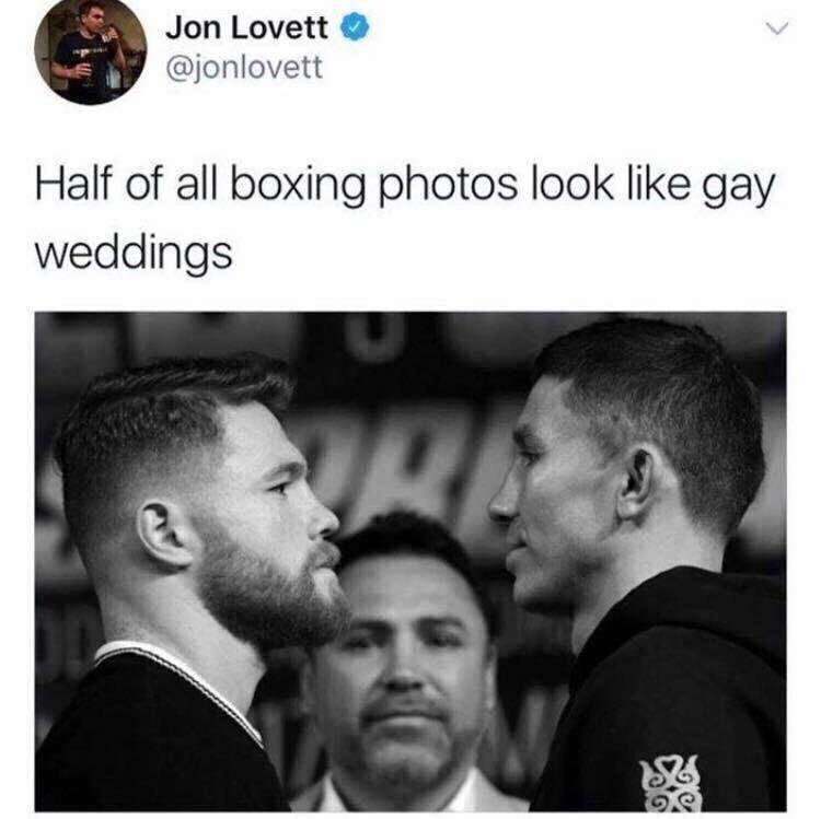 half of all boxing photos look like gay weddings - Jon Lovett Half of all boxing photos look gay weddings