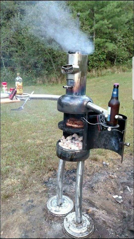 Funny picture of a barbaque that looks like bender from Futurama