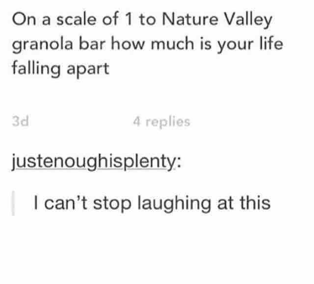 Meme poking fun at Nature Valley granola bars