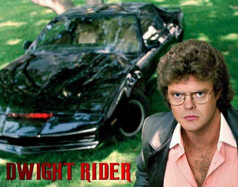 Knight Rider photoshopped to look like Dwight from The Office as Dwight Rider