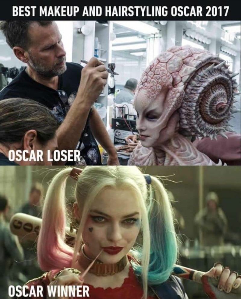 google harley quinn - Best Makeup And Hairstyling Oscar 2017 Oscar Loser Oscar Winner