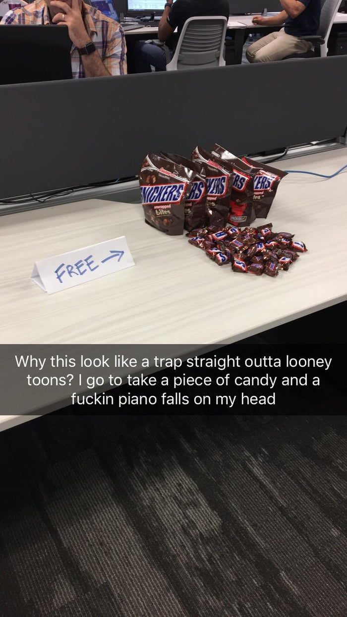 Humour - Surs Nors > Free Why this look a trap straight outta looney toons? I go to take a piece of candy and a fuckin piano falls on my head
