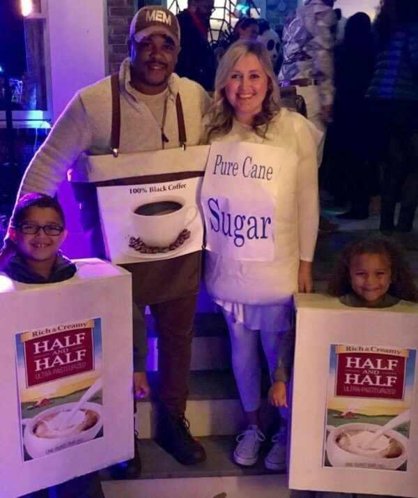 funny family halloween costumes - Mem Pure Cane 100% Black Coffee Sugar Richa Creams Half Half Ultra Pasteured Half Half