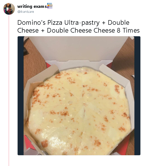 lack toes in toddler ant - writing exams Domino's Pizza Ultrapastry Double Cheese Double Cheese Cheese 8 Times