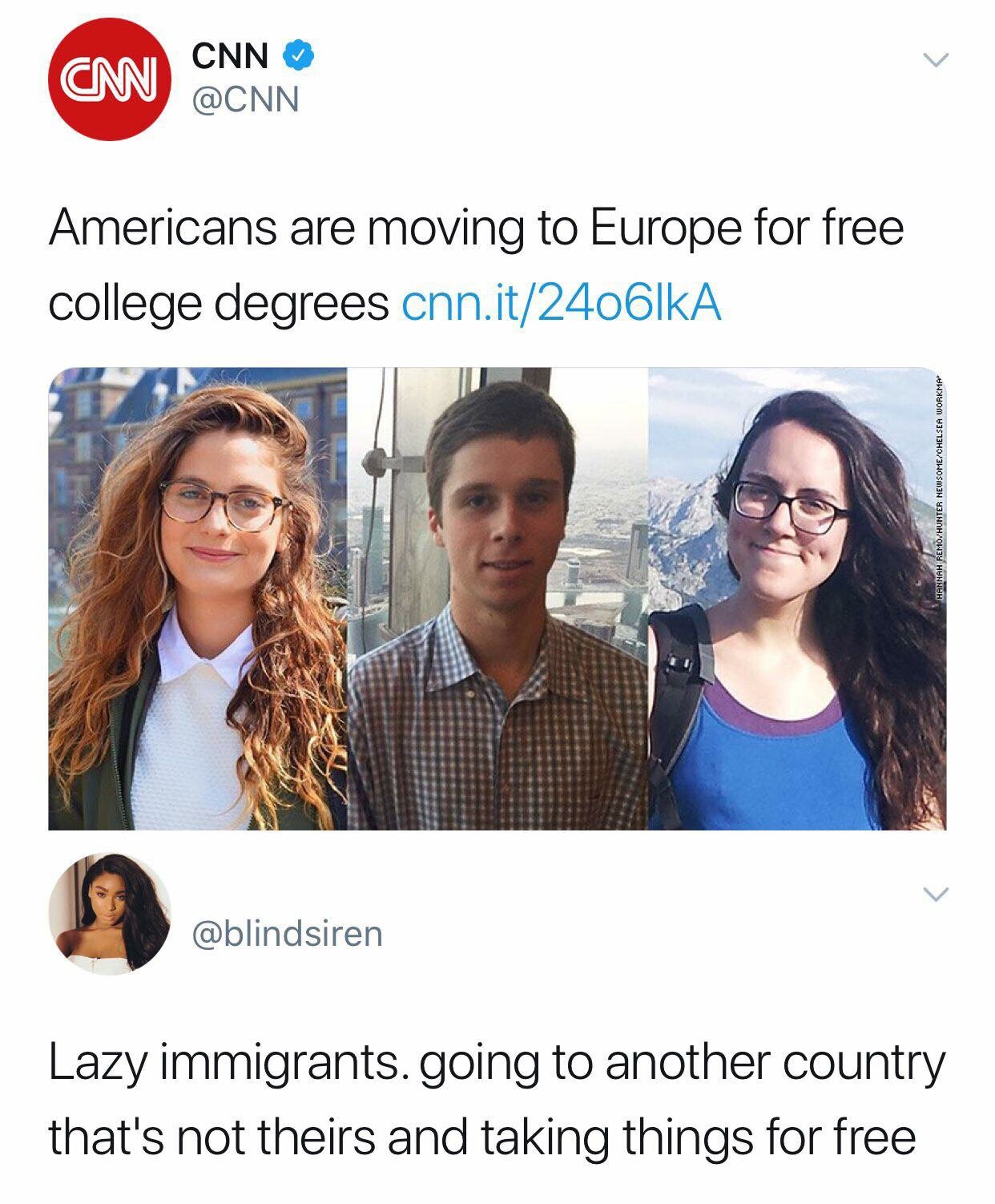 Fun fact about American's moving to Europe for free education and someone pointing out how they resemble immigrants