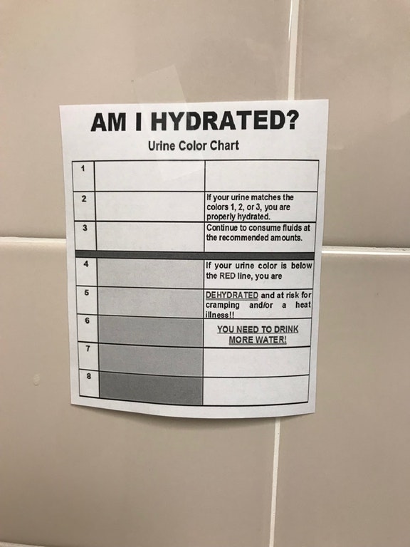 are you hydrated urine color chart that is photocopied in black and white