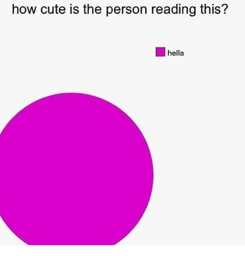 Meme about how cute the one reading it is