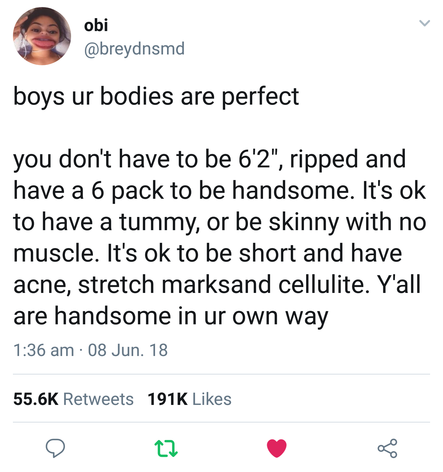 wholesome text giving men and boys positive vibes about their bodies