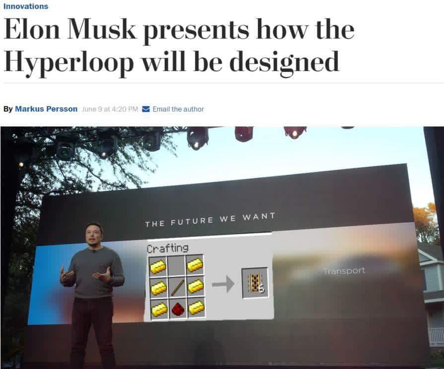 Elon Musk presenting how the Hyperloop with be designed