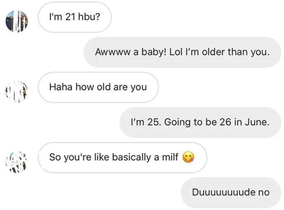 Woman gets called MILF and is all NO