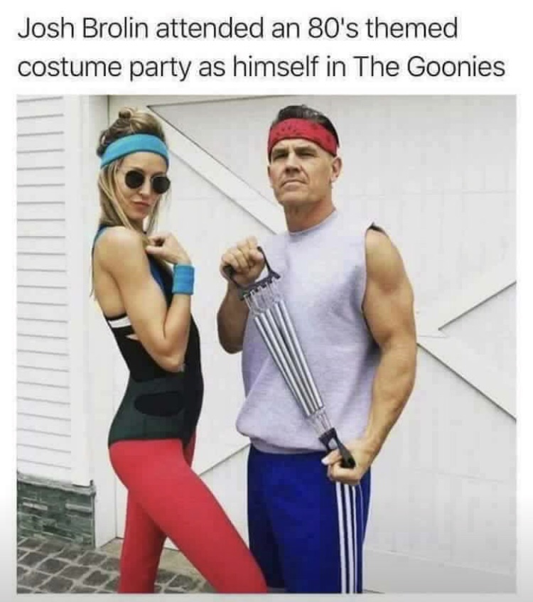 goonies josh brolin - Josh Brolin attended an 80's themed costume party as himself in The Goonies