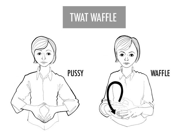 things to say in sign language - Twat Waffle Pussy Waffle