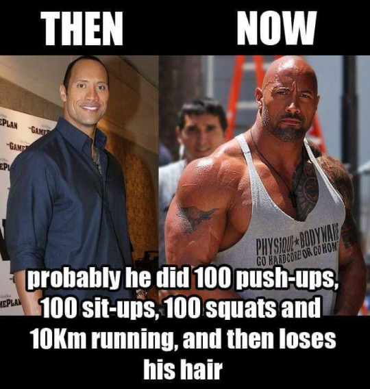rock steroids - Then Now Plan Games Gamp Mepla Physiog probably he did 100 pushups, 100 situps, 100 squats and 10Km running, and then loses his hair