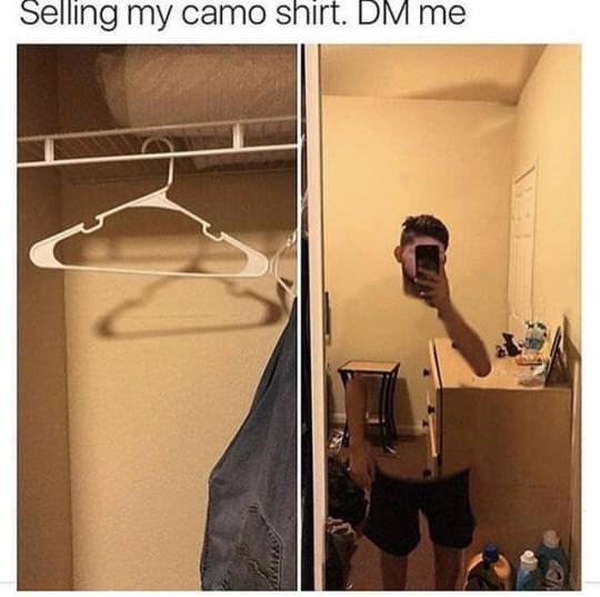 funny facebook marketplace mirror - Selling my camo shirt. Dm me
