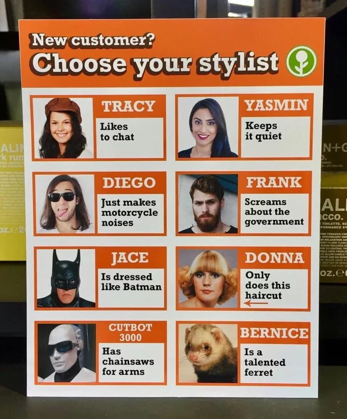 Choose your stylist meme