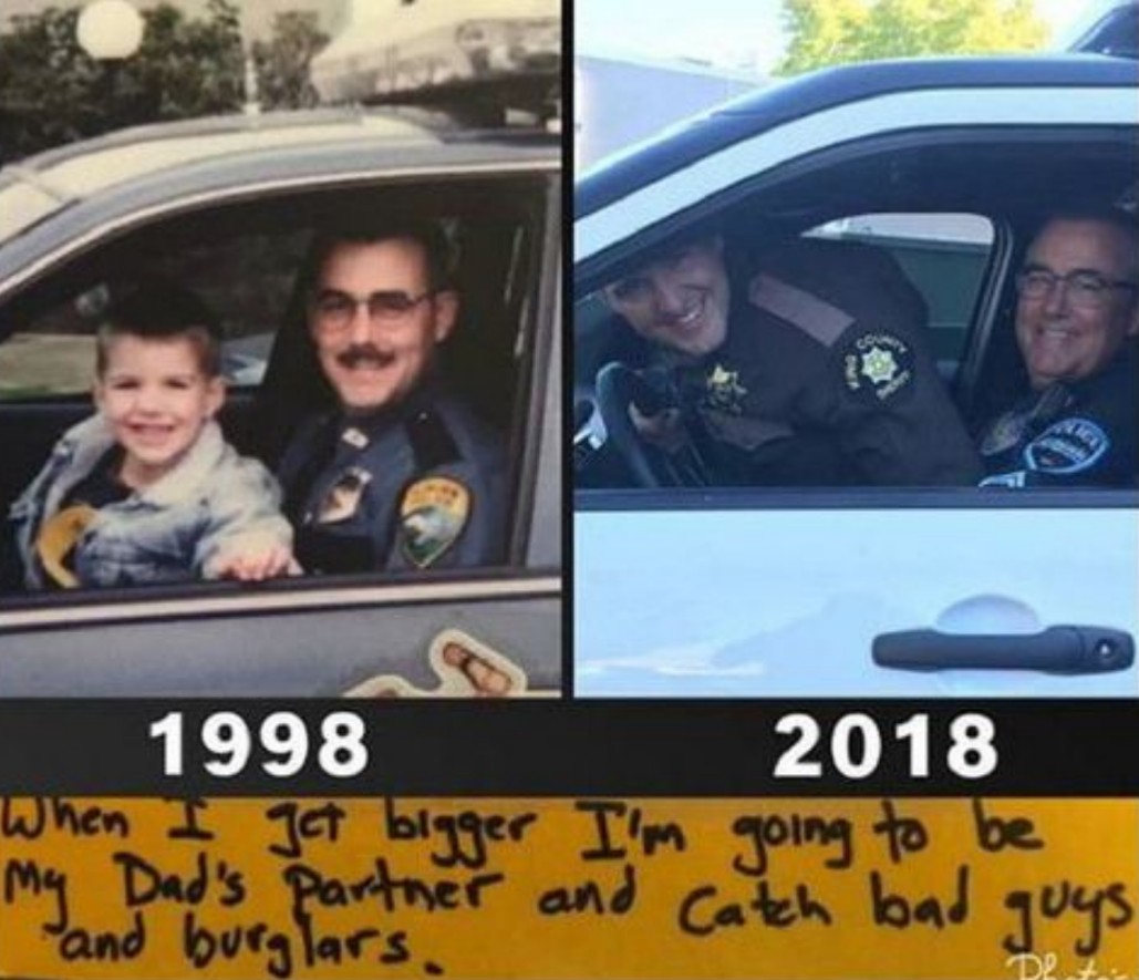 wholesome meme of father and son cops