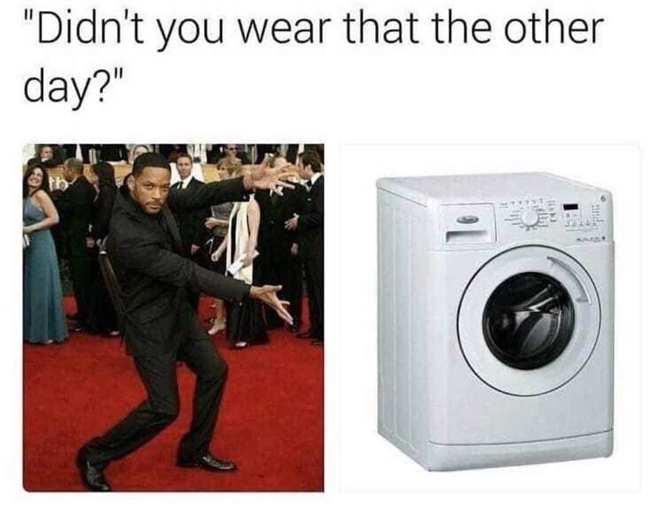 Will Smith TADA meme about washing machines