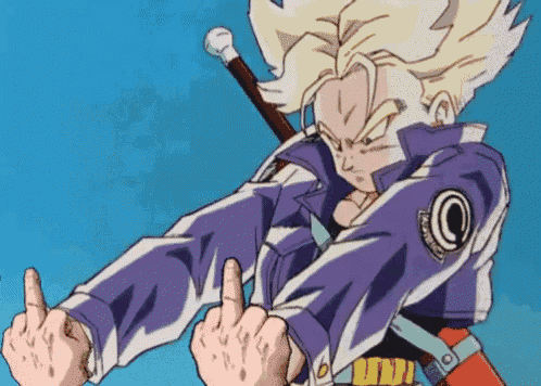 anime GIF of middle fingers